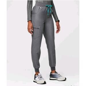 Figs Zamora High-Waisted Grey Jogger Medical Scrub Pants Size Small/Tall
